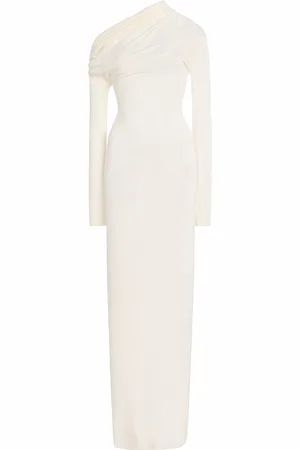 AYA MUSE Zenith Off-The-Shoulder Draped Silk-Blend Maxi Dress - - S - Moda Operandi