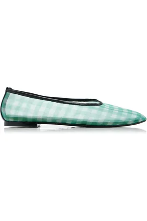 Staud Alba Gingham-Mesh Ballet Flats - - IT 36 - Moda Operandi