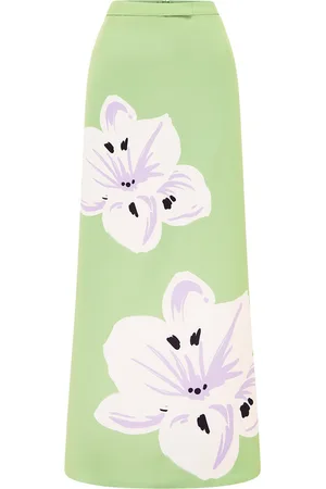 LEO LIN Clementine Floral-Print Maxi Skirt - - AU 8 - Moda Operandi