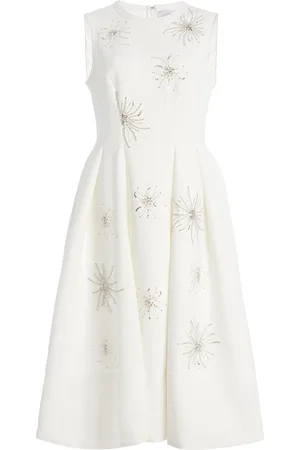 HUISHAN ZHANG May Crystal-Embellished Scuba Midi Dress - - UK 6 - Moda Operandi