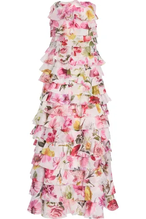 AJE Fleur -Print Pleated Gown - - AU 12 - Moda Operandi