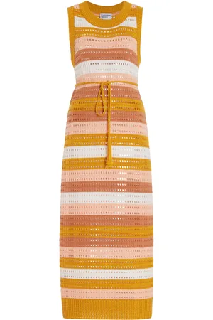 Matthew Bruch Striped Knit-Mesh Midi Tank Dress - - 1 - Moda Operandi