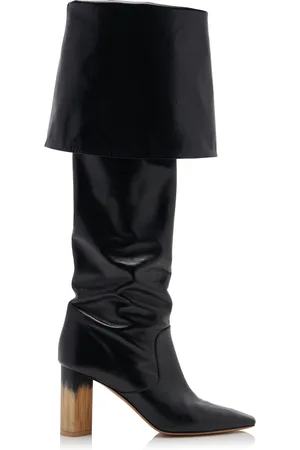 Chloé Georgia Fold-Over Leather Knee Boots - - IT 38 - Moda Operandi