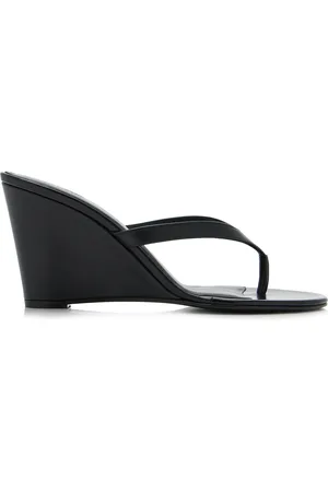 Gia Borghini X The Grandquist Leather Wedge Sandals - - IT 37.5 - Moda Operandi