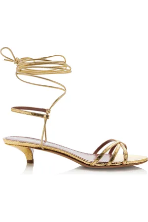 PARIS TEXAS Linda Lace-Up Python-Effect Leather Sandals - - IT 37 - Moda Operandi