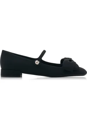 VALENTINO GARAVANI Bow-Detailed Crepe Mary Jane Flats - - IT 36 - Moda Operandi