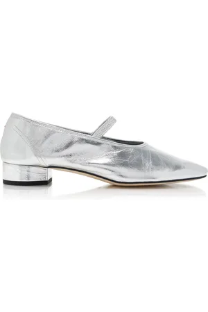Aeyde Pippa Crushed Metallic Leather Mary Jane Pumps - - IT 38 - Moda Operandi
