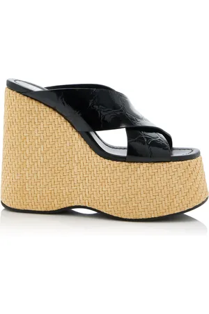 PARIS TEXAS Mara Croc-Effect Leather Platform Sandals - - IT 37 - Moda Operandi