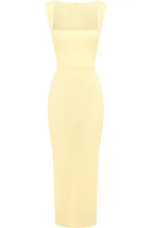 ALEX PERRY Square-Neck Crepe Jersey Midi Dress - - UK 10 - Moda Operandi