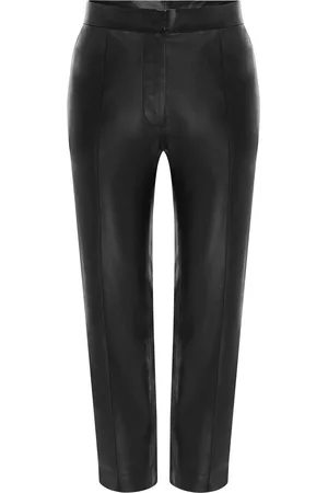 ALEX PERRY Cropped Leather Straight-Leg Pants - - UK 18 - Moda Operandi