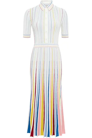 GABRIELA HEARST Calypso Pinstriped Merino Wool Midi Dress - - XS - Moda Operandi