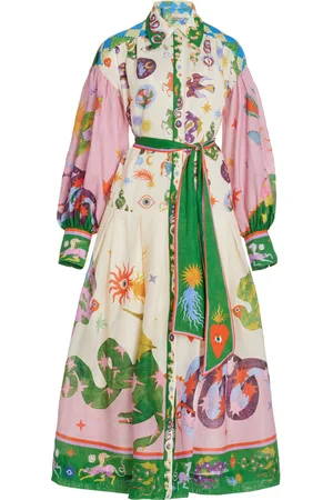 ALÉMAIS Seeker Balloon-Sleeve Midi Shirt Dress - - AU 6 - Moda Operandi