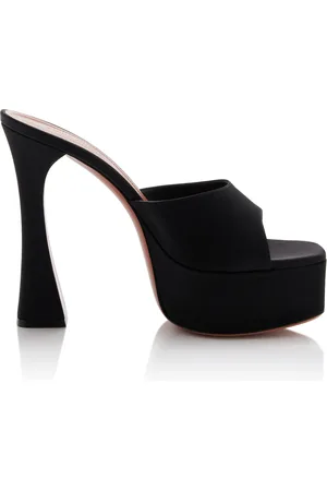 Amina Muaddi Dalida Satin Platform Sandals - - IT 38 - Moda Operandi