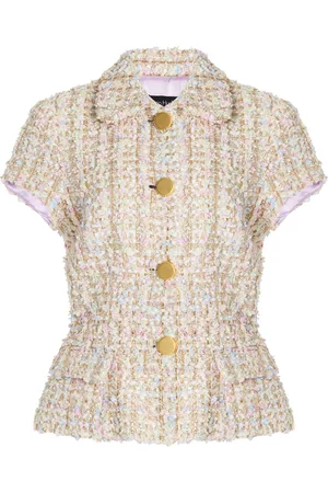 Sergio Hudson Short Sleeve Tweed Jacket - - US 0 - Moda Operandi
