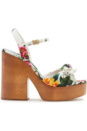 Dolce & Gabbana Floral Canvas Platform Sandals - - IT 36 - Moda Operandi