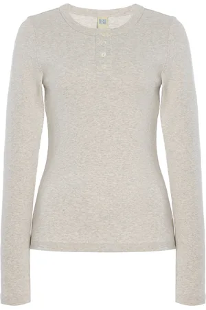 Flore Flore Jess Organic Cotton Henley T-Shirt - - L - Moda Operandi