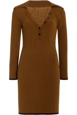 Matthew Bruch Cotton-Blend Ribbed-Knit Mini Polo Dress - - XS - Moda Operandi