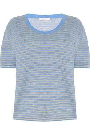 The Row Jansu Striped Cotton-Cashmere T-shirt - - M - Moda Operandi