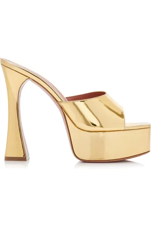 Amina Muaddi Dalida Patent Leather Platform Sandals - - IT 37 - Moda Operandi