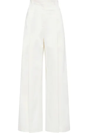 St Agni Paperbag-Waist Organic Cotton-Blend Wide-Leg Pants - - S - Moda Operandi