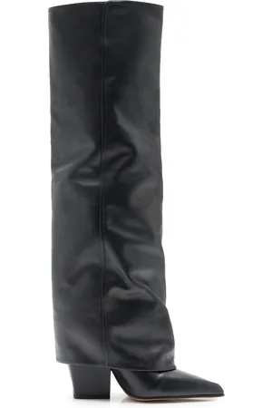 PARIS TEXAS Jane Fold-Over Leather Knee Boots - - IT 38 - Moda Operandi