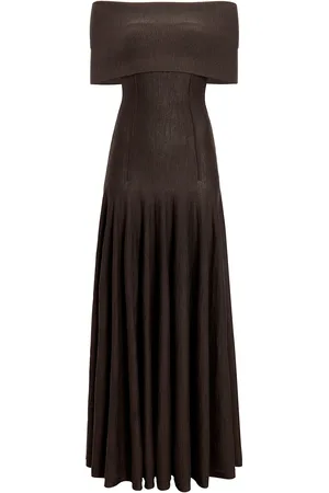 Khaite Ava Off-The-Shoulder Wool Maxi Dress - - S - Moda Operandi