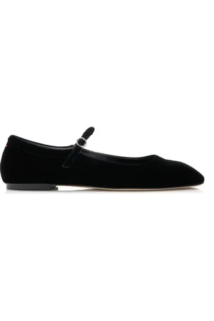 Aeyde Uma Velvet Mary Jane Flats - - IT 36 - Moda Operandi