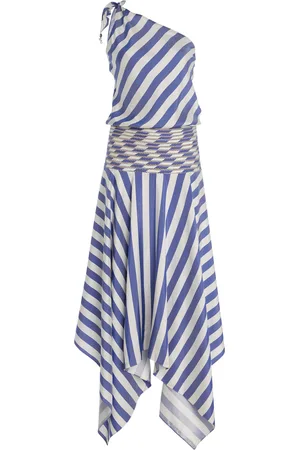 Francesca Miranda Banda Asymmetric Silk Midi Dress - - US 4 - Moda Operandi