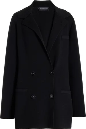 BRANDON MAXWELL The Tatum Wool Double Breasted Knit Blazer - - S - Moda Operandi