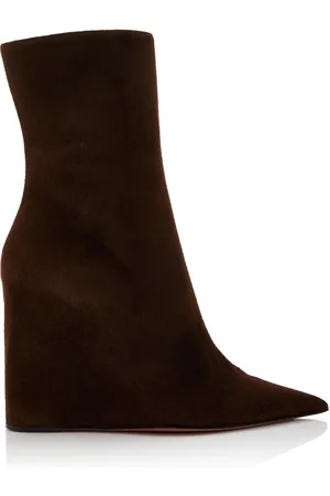 Amina Muaddi Pernille Suede Ankle Boots - - IT 40 - Moda Operandi