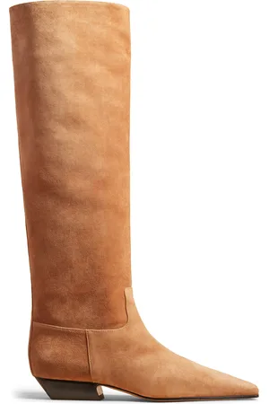 Khaite Marfa Suede Western Knee Boots - - IT 36 - Moda Operandi