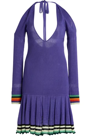 Christopher John Rogers Exclusive Riviera Cold-Shoulder Ribbed-Knit Mini Dress - - S - Moda Operandi