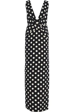 BRANDON MAXWELL Exclusive Riviera Polka-Dot Wool-Silk Maxi Dress - - US 12 - Moda Operandi