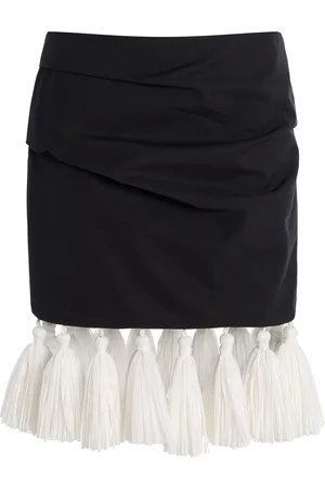 BRANDON MAXWELL Exclusive RIviera Asymmetric Draped Cotton Mini Skirt - - US 0 - Moda Operandi