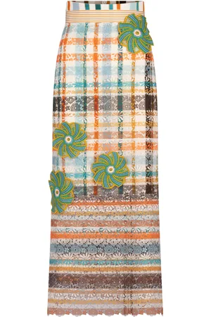 Silvia Tcherassi Shadia Embellished Cotton Midi Skirt - - L - Moda Operandi