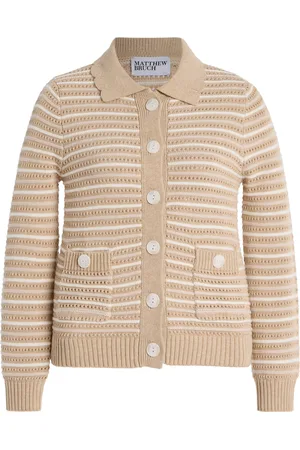Matthew Bruch Striped Knit Cotton-Blend Cardigan - - L - Moda Operandi