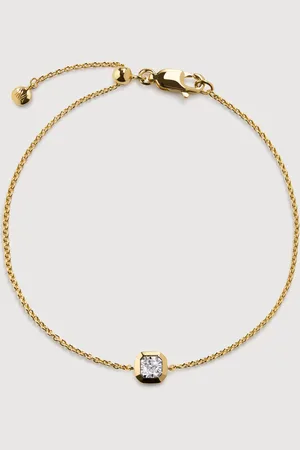 Monica Vinader Asscher Diamond Chain Bracelet Lab Grown Diamond