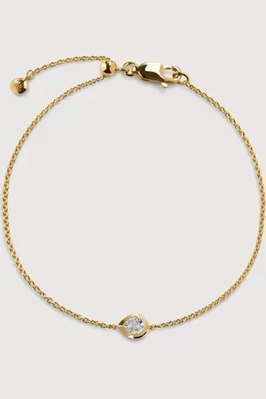 Monica Vinader Pear Diamond Chain Bracelet Lab Grown Diamond