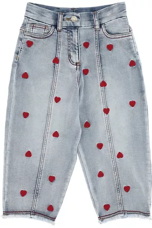 MONNALISA Mum jeans with heart embroidery