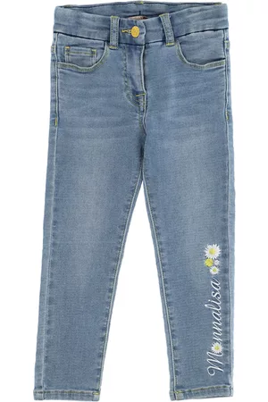 MONNALISA Embroidered Tweety five-pocket jeans