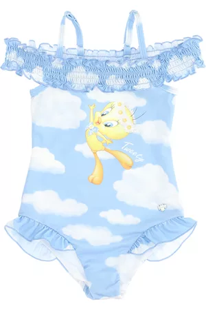 MONNALISA Tweety cloud one-piece swimsuit