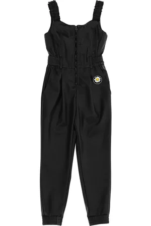 MONNALISA Daisy coated fabric overalls