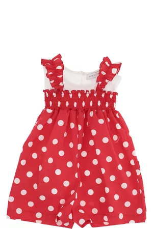 MONNALISA Poplin polka dot playsuit