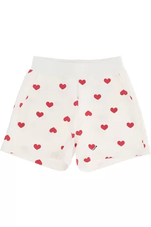 MONNALISA Fleece shorts with logo and hearts