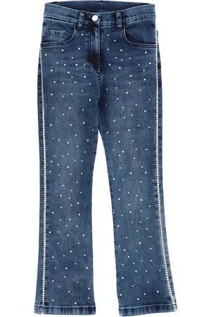 MONNALISA Jeans with rhinestones