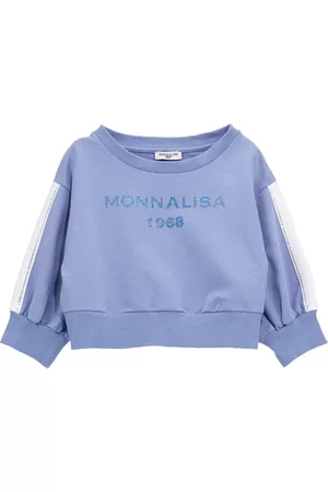 MONNALISA Girls Sweatshirts - Cropped sweatshirt with ruffles