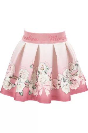 MONNALISA Girls Printed Skirts - Rose print neoprene skirt