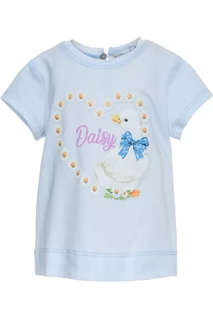 MONNALISA Girls Short Sleeved T-Shirts - T-shirt with a lurex printed heart