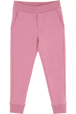 MONNALISA Fleece logo joggers with rhinestones