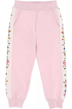 MONNALISA Fleece joggers with floral bands